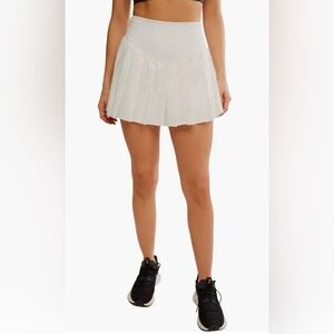 Free People FP Movement White Swing of Things Pleated Skort Athletic Tennis NWOT